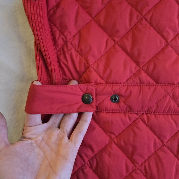 Polo Ralph Lauren Red Equestrian Quilted Vest Suede Trim Embroidered Crest - Picture 12 of 12